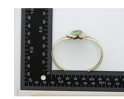 Navajo Cuff Bracelet 925 Silver Turquoise Artist Signed C Davis C.80's