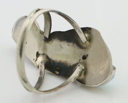 Navajo Handmade Ring 925 Silver Kingman Turquoise Native American Artist C.80's