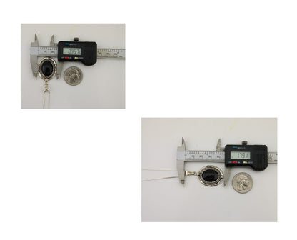 Navajo Pendant 925 Silver Natural Onyx Native American Artist Nancy Edtissy C80s