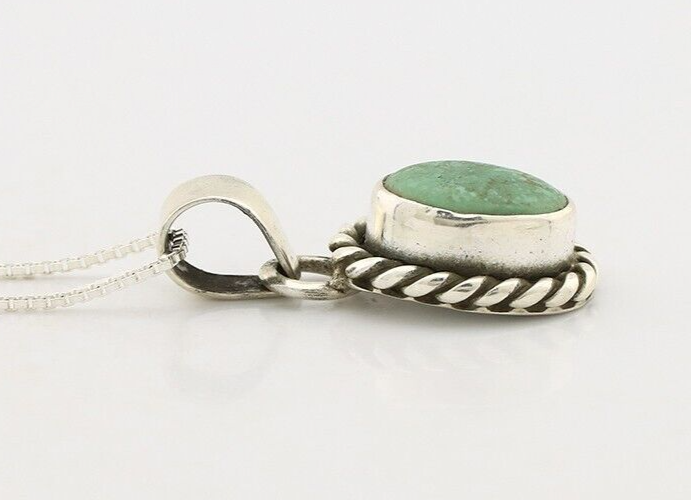 Navajo Necklace 925 Silver Natural Kingman Turquoise Native Artist C.2008