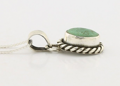 Navajo Necklace 925 Silver Natural Kingman Turquoise Native Artist C.2008