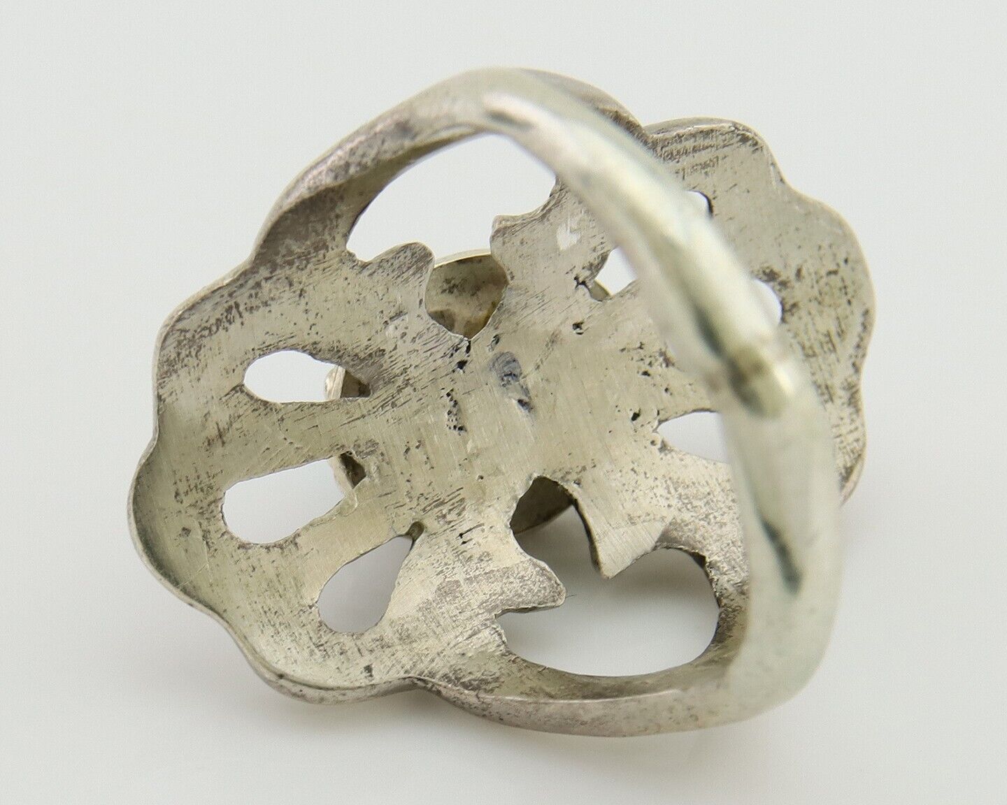 Navajo Sand Cast Ring 925 Silver Sleeping Beauty Turquoise Artist C.80's