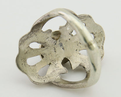 Navajo Sand Cast Ring 925 Silver Sleeping Beauty Turquoise Artist C.80's