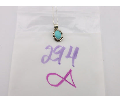 Navajo Necklace 925 Silver Natural Kingman Turquoise Native Artist C.2008