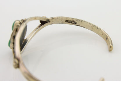 Navajo Bracelet 925 Silver Cuff Turquoise Handmade Native Artist C.80's