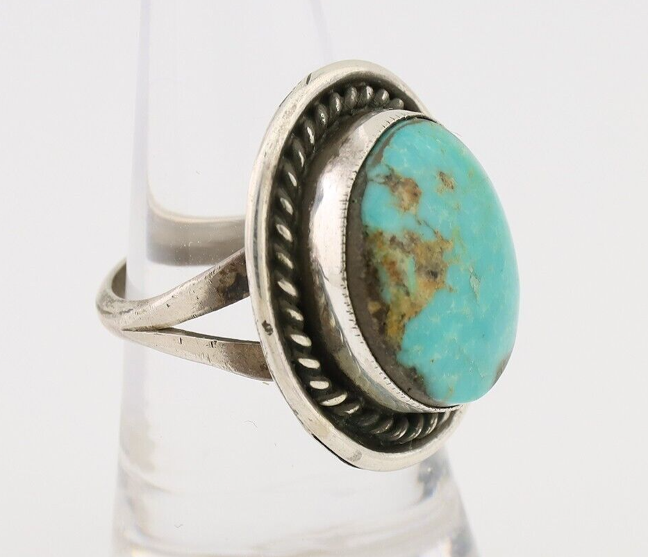 Navajo Handmade Ring 925 Silver Turquoise Native American Artist C.80's