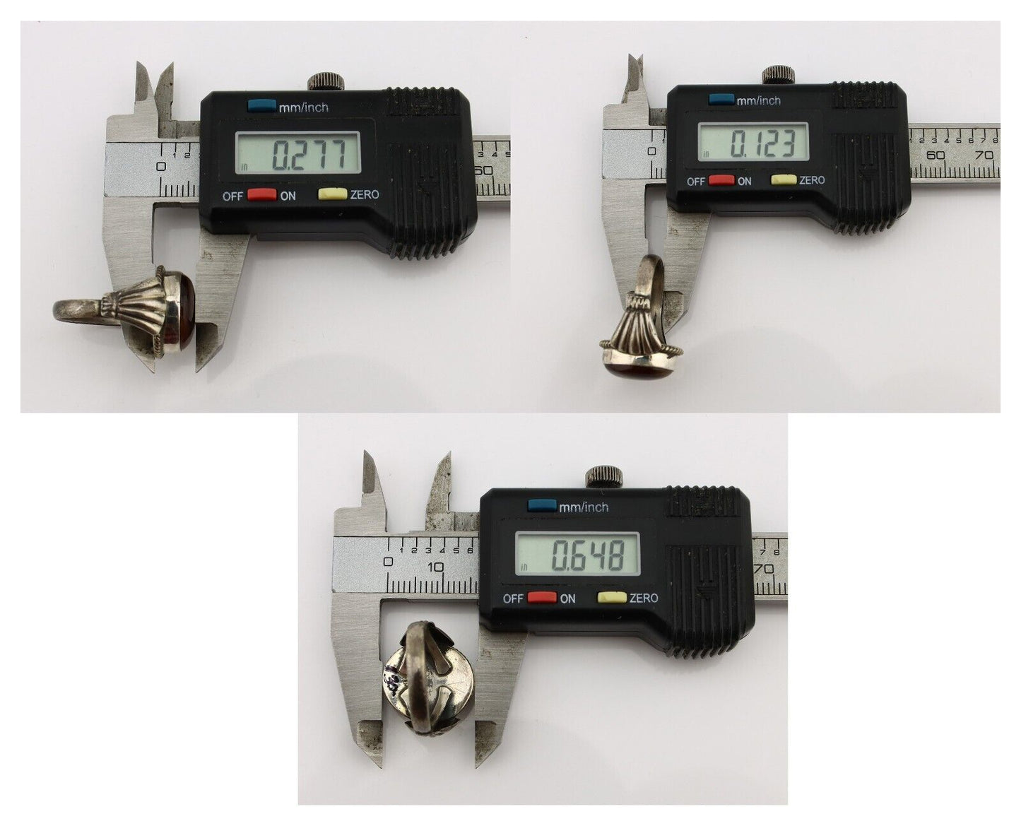 Navajo Handmade Ring 925 Silver Natural High Grade Fire Opal Native Artist C.80s