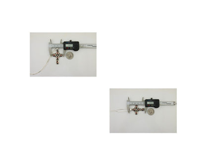 Navajo Cross Necklace 925 Silver Pink Coral Artist Signed G C80s