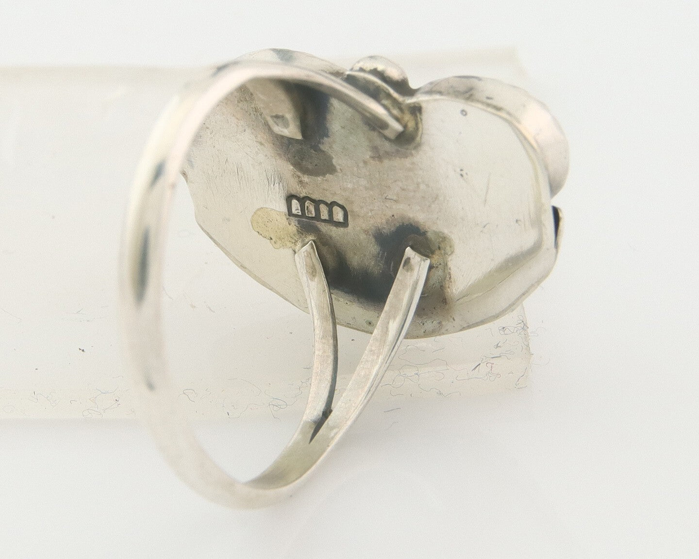 Navajo Ring 925 Sterling Natural Coral & Turquoise Signed BB C.80's Size 7.5