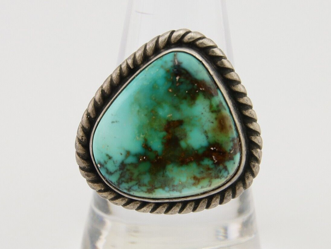 Navajo Ring 925 Silver Royston Turquoise Artist Signed Sunset C.80's