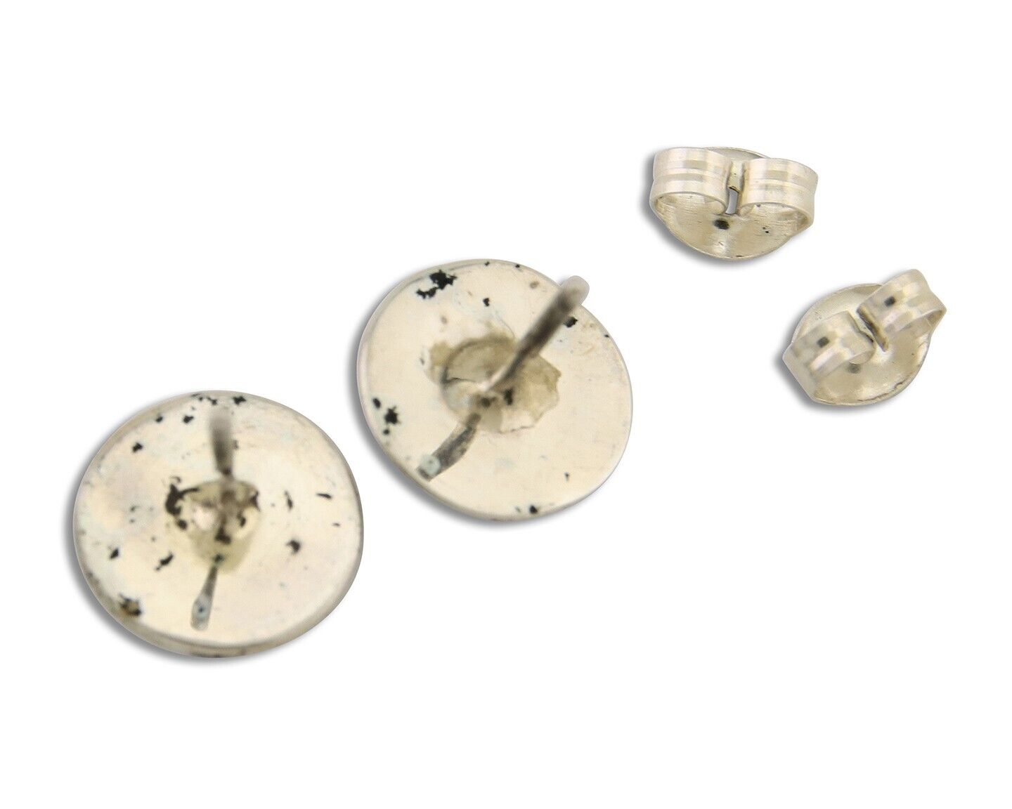 Navajo Handmade Earrings 925 Silver Natural Turquoise Native Artist C.80's