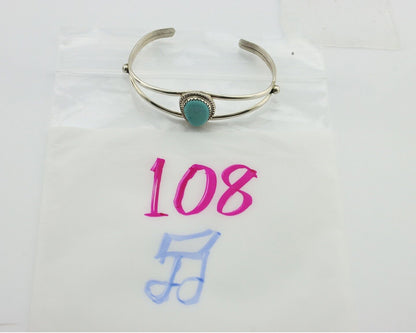 Navajo Bracelet 925 Silver Sleeping Beauty Turquoise Native Artist C.80's