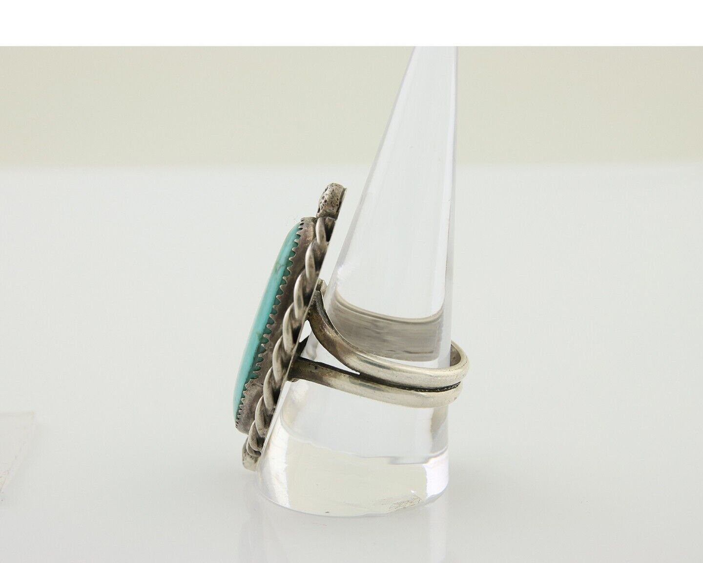 Navajo Ring 925 Silver Blue Turquoise Native American Artist C.80's