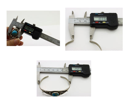 Navajo Bracelet 925 Silver Kingman Turquoise Native American Artist C.80's