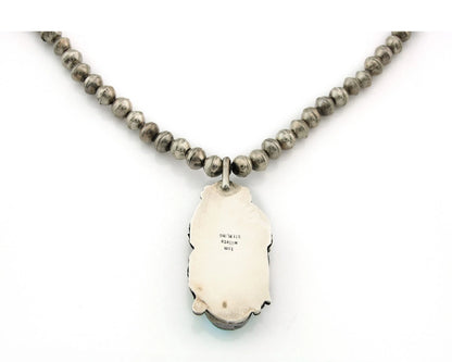 Navajo Necklace Sterling Silver Turquoise Vintage Signed Tom Willeto