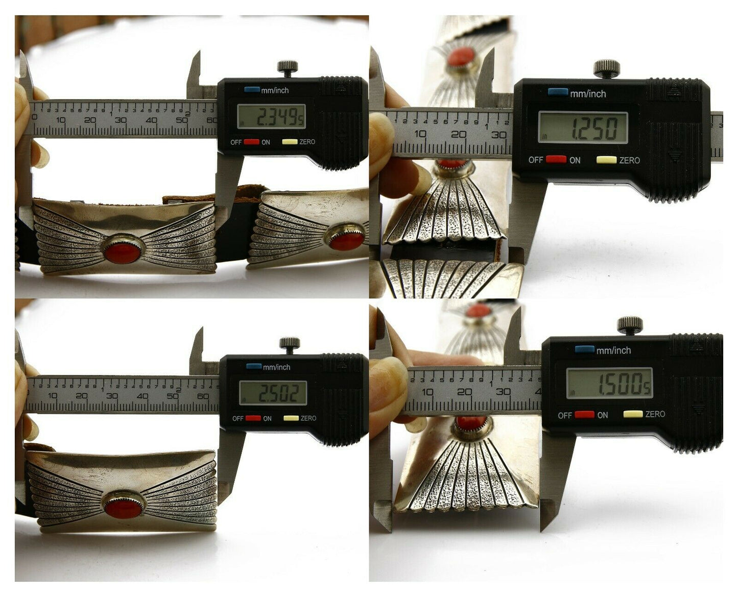 Navajo Concho Belt .925 Silver Mine #8 Coral Tobe Turpen Vault Collection