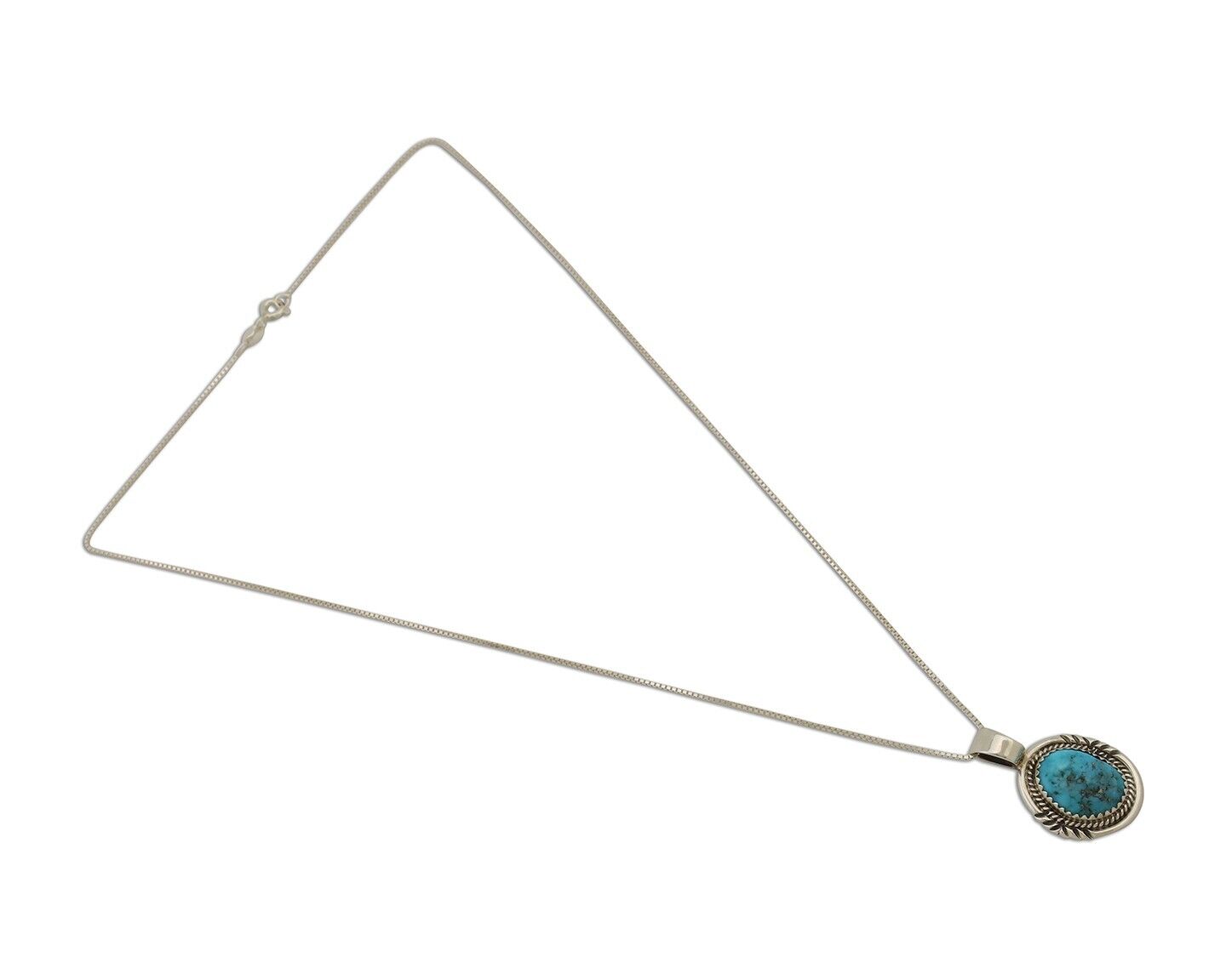 Navajo Necklace 925 Silver Blue Turquoise Artist Signed Anna Begay C.80s