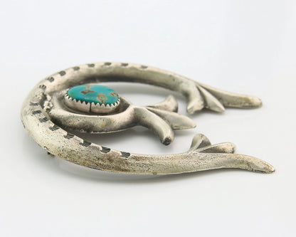 Navajo Handmade Pin Sterling Silver Turquoise Vintage Tobe Turpen Pawn