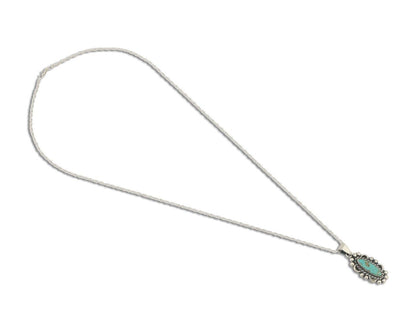 Navajo Necklace 925 Silver Natural Turquoise Native American Artist C.80's