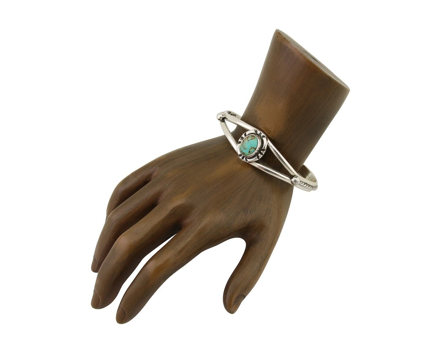 Navajo Bracelet 925 Silver Blue Turquoise Artist Signed Gecko C.80's