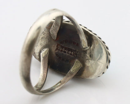 Navajo Ring .925 Silver Natural Kingman Turquoise Native American Signed C.80's