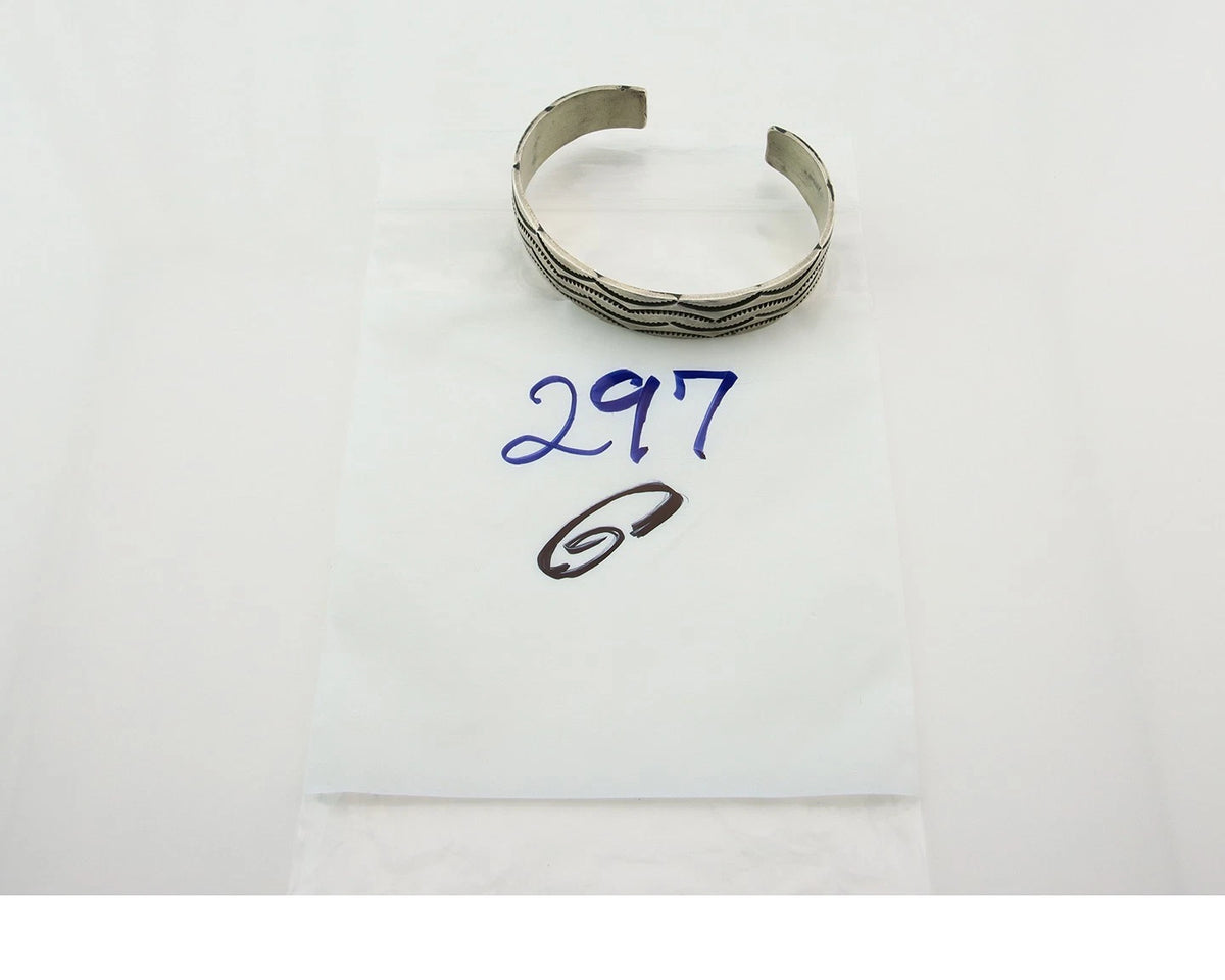 Navajo Cuff Bracelet 925 Sterling Silver Vintage Heavy Hand Stamped
