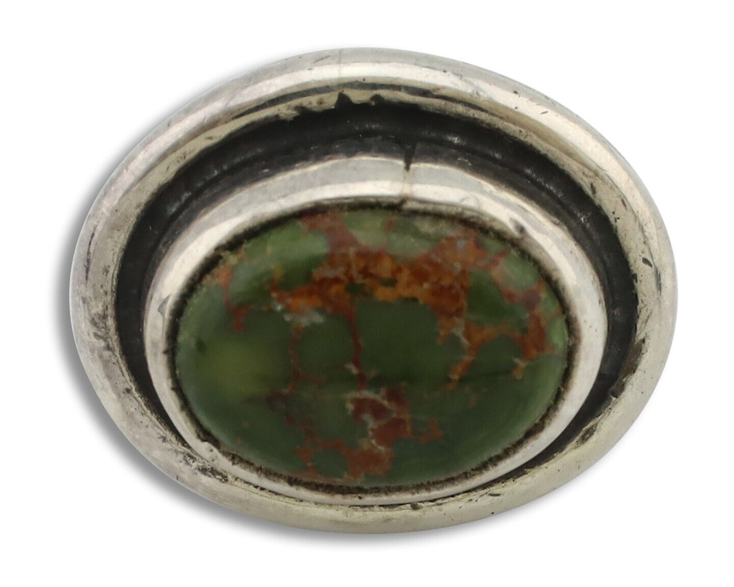 Navajo Tie Tack 925 Silver Manassas Turquoise Native American Artist C.80's