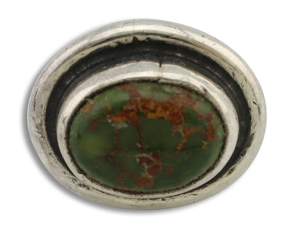 Navajo Tie Tack 925 Silver Manassas Turquoise Native American Artist C.80's