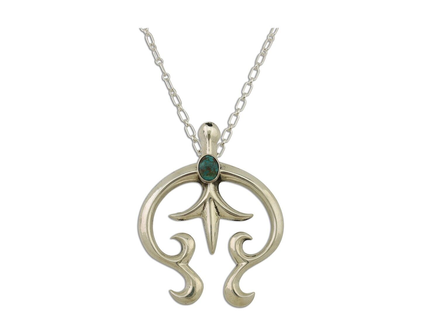 Navajo Necklace 925 Silver Spiderweb Turquoise Native Artist C.2008's