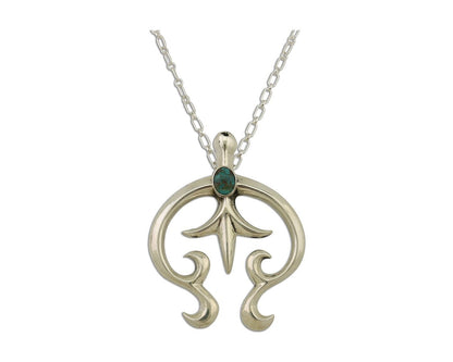 Navajo Necklace 925 Silver Spiderweb Turquoise Native Artist C.2008's
