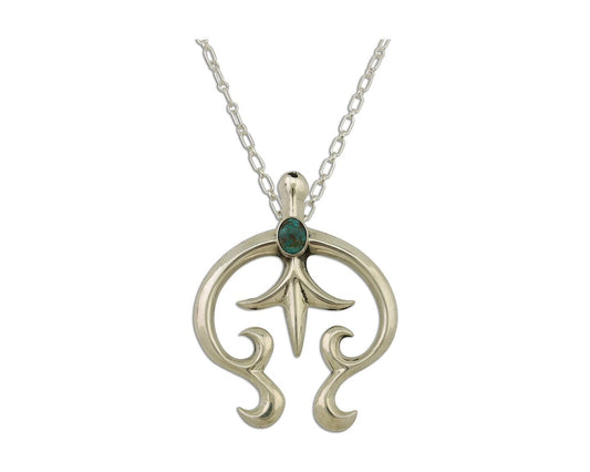 Navajo Necklace 925 Silver Spiderweb Turquoise Native Artist C.2008's