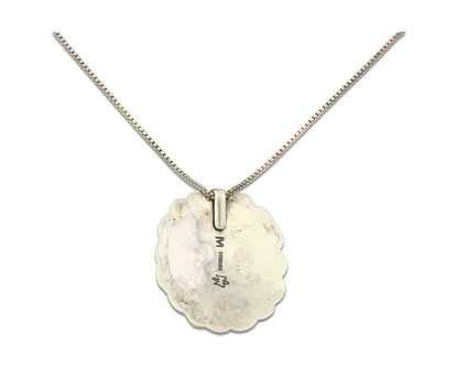 Navajo Sterling Silver Necklace Authentic Turquoise Vintage Signed M Montoya