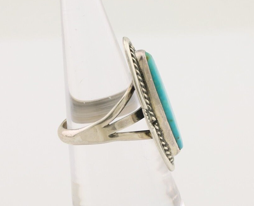 Navajo Ring 925 Silver Blue Turquoise Native Artist Signed M Begay C.80's