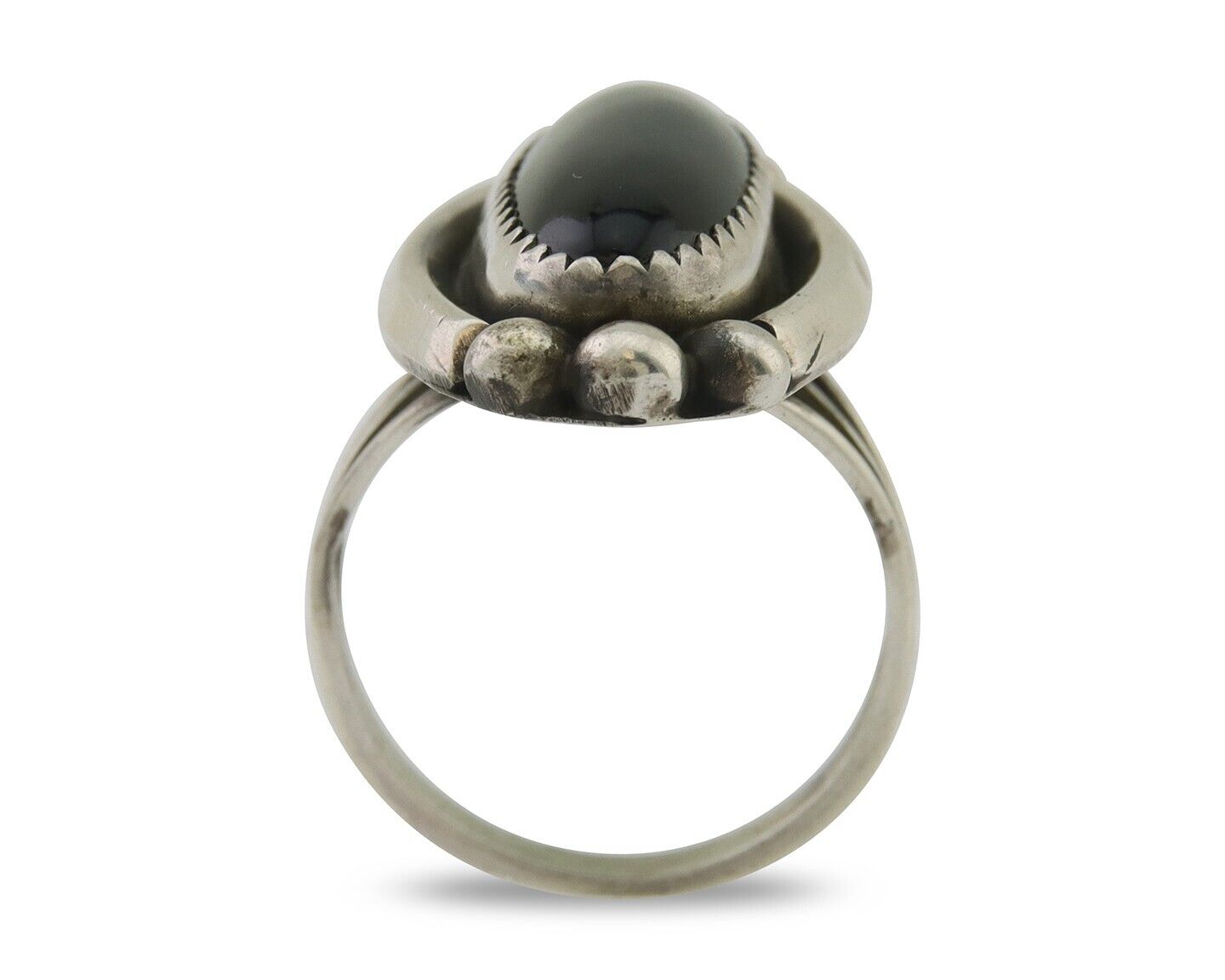 Navajo Handmade Ring 925 Silver Black Onyx Artist Signed SC C.80's