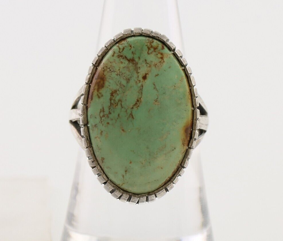 Navajo Handmade Ring 925 Silver Turquoise Signed Native American C.80's