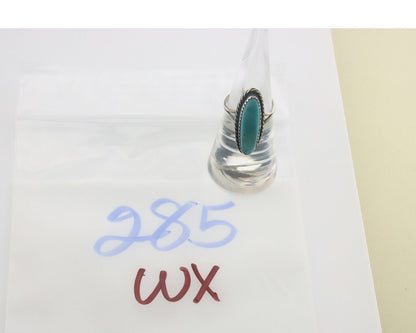 Navajo Ring 925 Sterling Natural Turquoise Native Artist C.80's Size 5.5