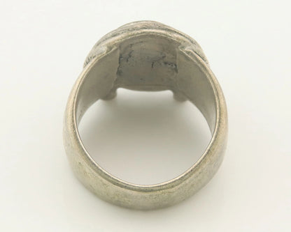 Navajo Horse Shoe Ring Sterling Silver Natural Turquoise Size 7.25