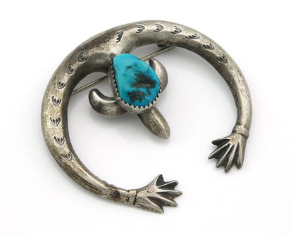 Navajo Handmade Pin Sterling Silver Turquoise Vintage Turpen Pawn Vault
