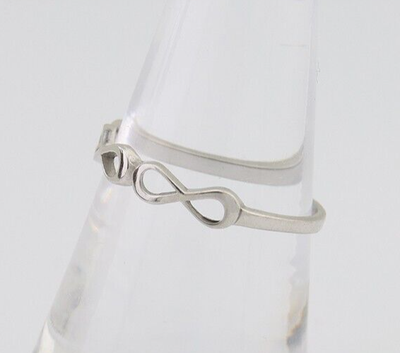 Infinity Heart Promise Ring 925 Solid Silver Size 8.25