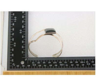 Navajo Bracelet 925 Silver Sand Cast Onyx Cuff Artist Signed D Zachary C.80's