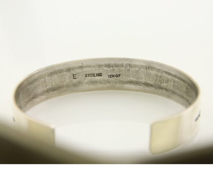 Navajo Bracelet 925 Silver & 12K Gold Cuff Artist Signed Randall Endito C.80's