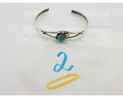 Navajo Handmade Bracelet 925 Silver Natural Blue Turquoise Native American C80s