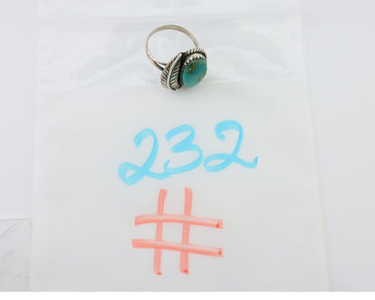 Navajo Ring 925 Silver Sleeping Beauty Turquoise Artist Signed SC C.80's