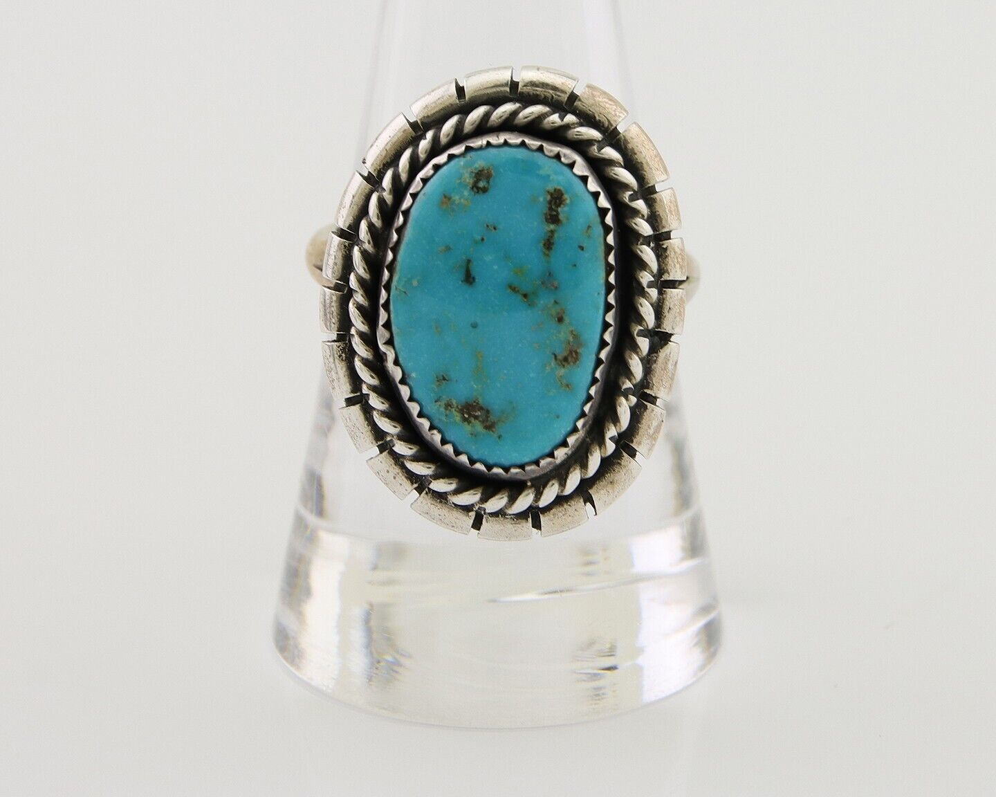 Navajo Handmade Ring 925 Silver Turquoise Signed Tom Willeto C.80's