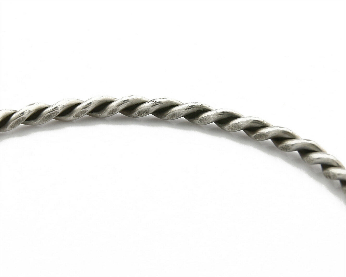 Navajo Rare Handmade 2 Row Braided .925 SOLID Sterling Silver Bracelet