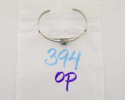 Navajo Hand Stamped Cuff Bracelet Turquoise 925 Silver Native American Artist