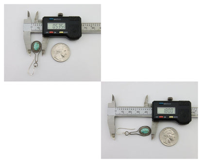 Navajo Dangle Earrings 925 Silver Natural Turquoise Native American Artist C.80s