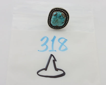 Navajo Ring 925 Silver Natural Blue Turquoise Native American Artist C.80's