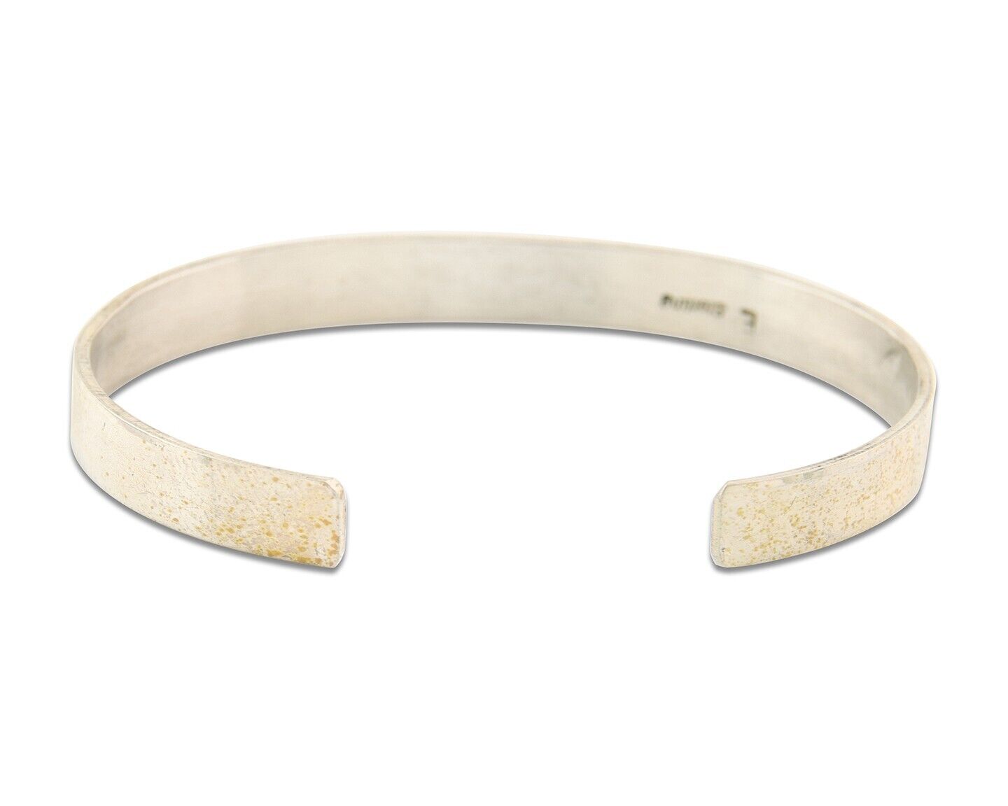 Navajo Bracelet 925 Silver & 12k Yellow Gold Plated Cuff Signed E C.80's