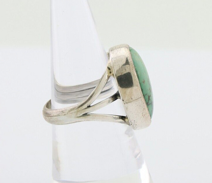 Navajo Ring 925 Silver Turquoise Native American Artist Size 8.0 C.80's